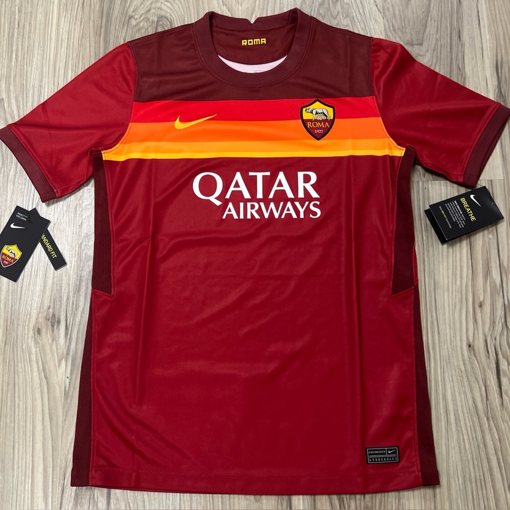 Nike Breath 2020-2021 AS Roma Home Soccer Jersey Youth Size XL CD4514-614 NWT